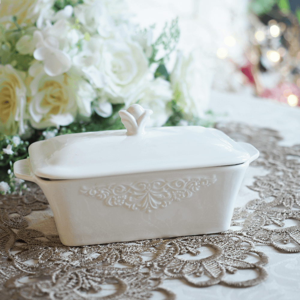 White Ceramic Butter Dish