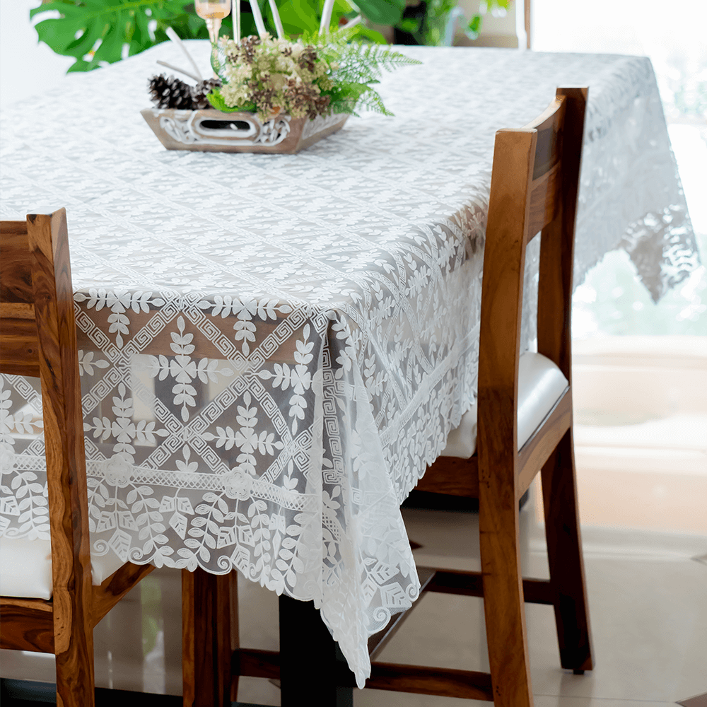 White Lace Rectangular Tablecloth