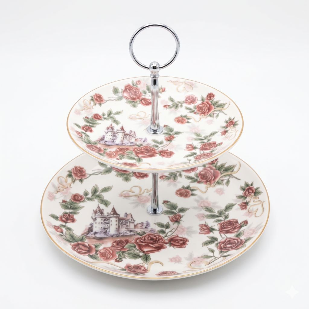 CASTLE BLOOM 2 TIER CAKE STAND