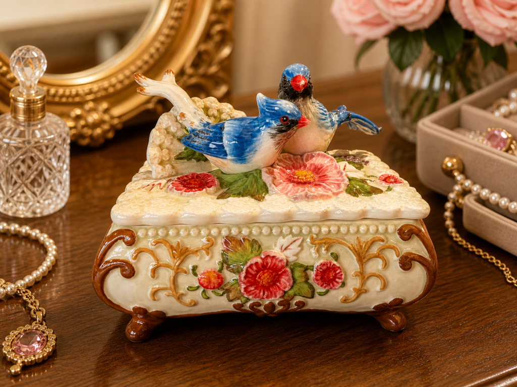 BIRDS COUPLE JEWELLERY BOX