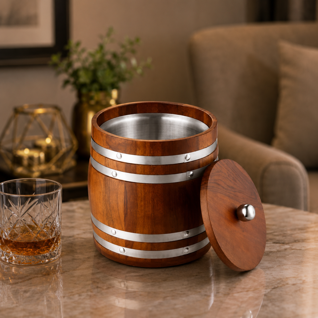 WOODEN ICE BUCKET